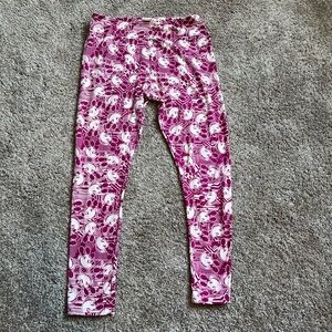 LuLaRoe Violet Pink White Mickey Mouse Legging Tall Curvy XL Buttery Soft Disney